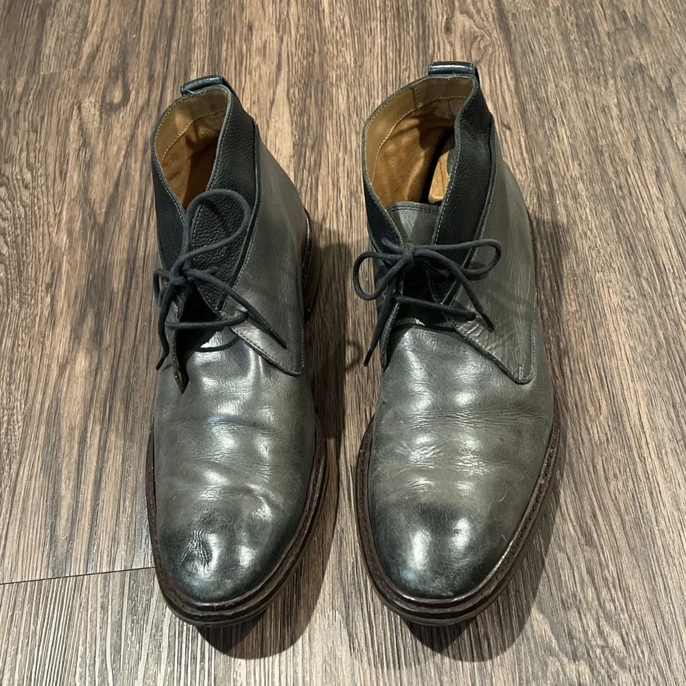 Cole Haan C23862 Mens Gray Burnished Leather Chukka Ankle Boots Size 11 M